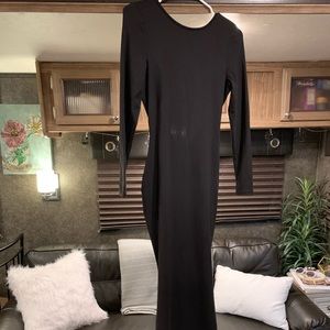 Floor length black dress